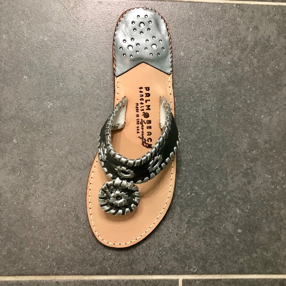 NEW Palm Beach Sandals Silver/ Gunmetal - Picture 3 of 6